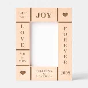 Cadres Gravés Texte personnalisé mariage ou anniversaire Vert 4x