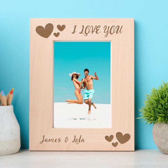 Cadres Gravés Valentines Day Pour Ses Coeurs Custom Wood (Valentines Day For Her Hearts Custom Wood Engraved Frames
)