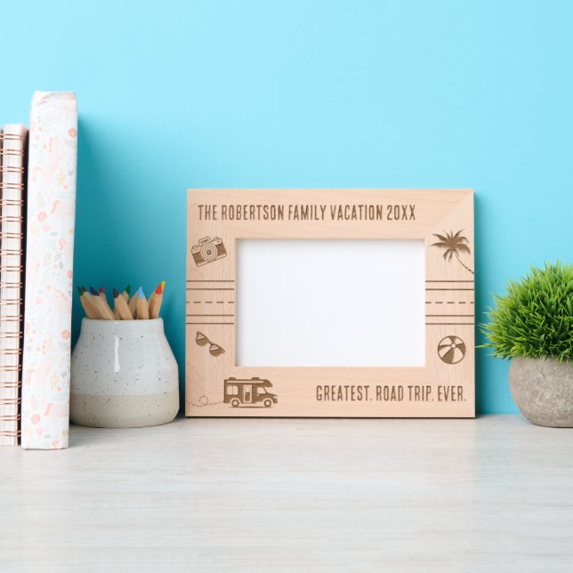 Cadres Gravés Voyage sur route Famille Vacances Personnalisé Voy (Recto)