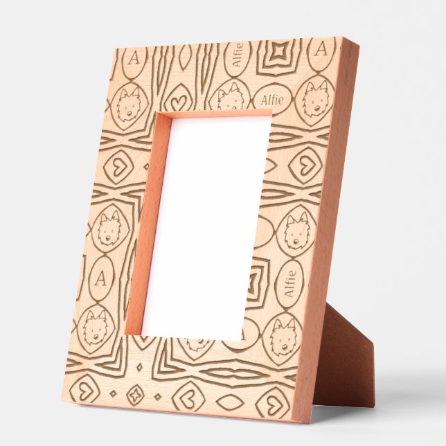 Cadres Gravés Westie personnalisé (Gauche)