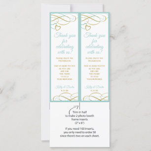 Cadres Mariage Photo Booth Coeurs Turquoise & Or