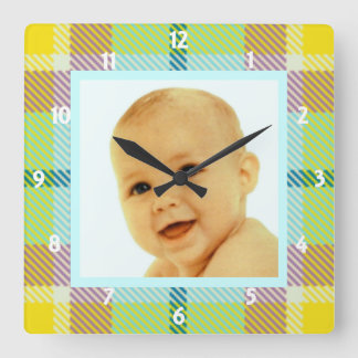 Cadres photo Tartan doux Horloge murale