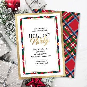 Cadres Plaid Fête de Noël Invitation