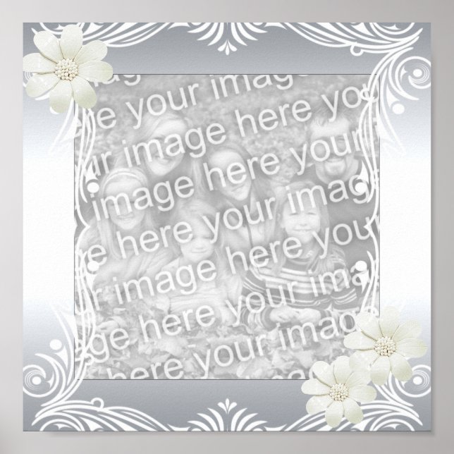 Cadres pour votre image de poster photo argent (Devant)