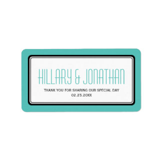 Cadres rectangulaires turquoise pour étiquettes