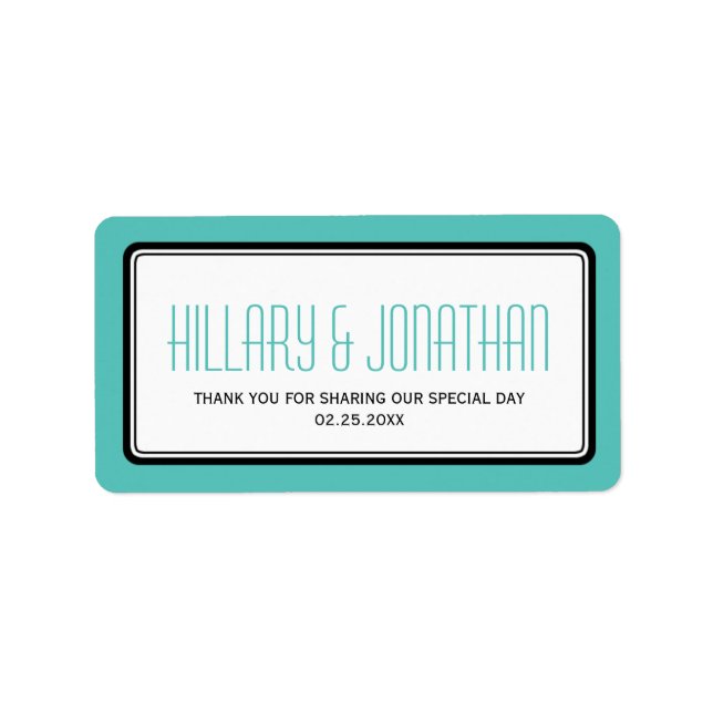 Cadres rectangulaires turquoise pour étiquettes (Devant)