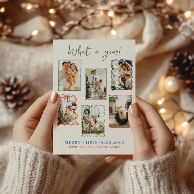 Cadres vintages Famille Photo Collage Carte de Noë (Créateur téléchargé)