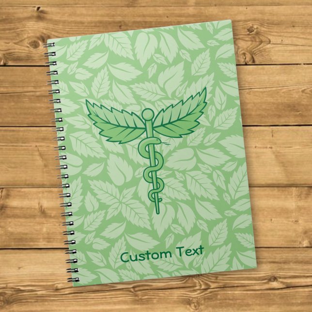 Caducée avec fond de cahier à feuilles (Créateur téléchargé)
