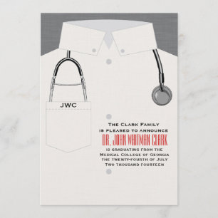 Caducée et invitation Médicale de stéthoscope