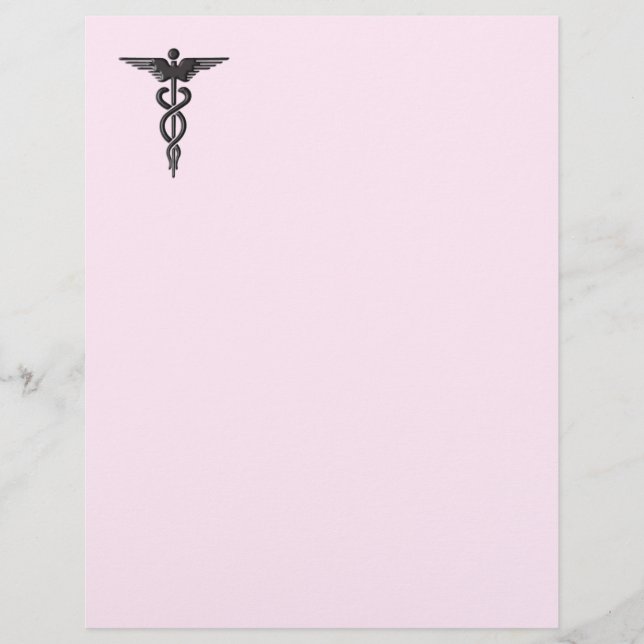 Caducée médical sur rose (Devant)