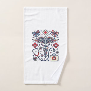 Caducée Médical Vintage Nurse Patriotique Vecteur
