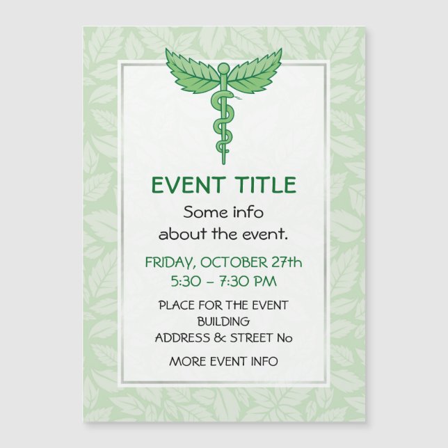 Caduceus avec arrière - plan feuille (Devant)