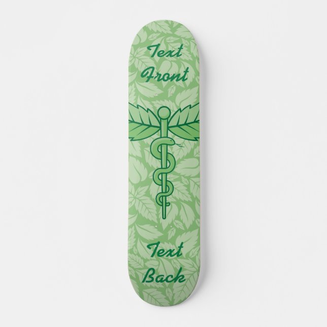 Caduceus avec Arrière - plan Feuille Skateboard De (Devant)