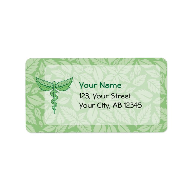 Caduceus avec Étiquette Arrière - plan Feuille (Devant)