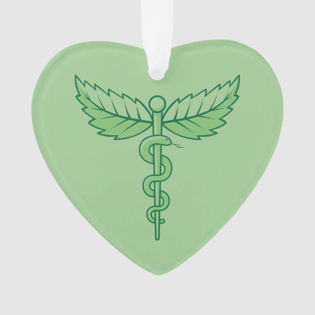 Caduceus avec ornement Feuille (devant)