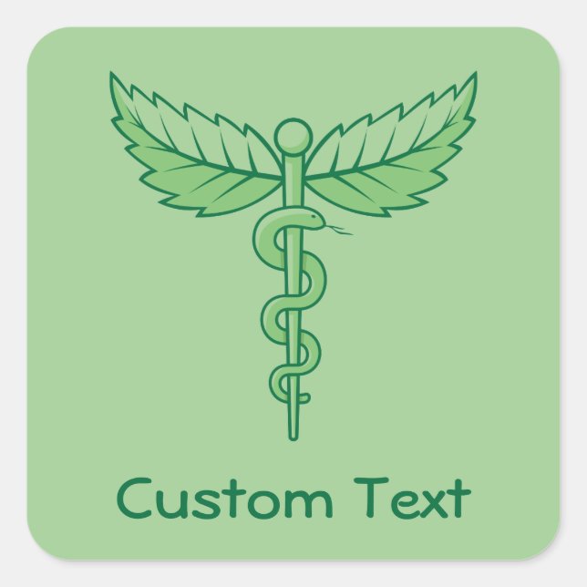 Caduceus avec Sticker Carré Feuille (Devant)