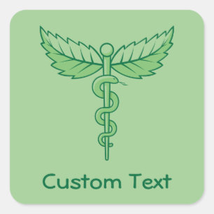 Caduceus avec Sticker Carré Feuille
