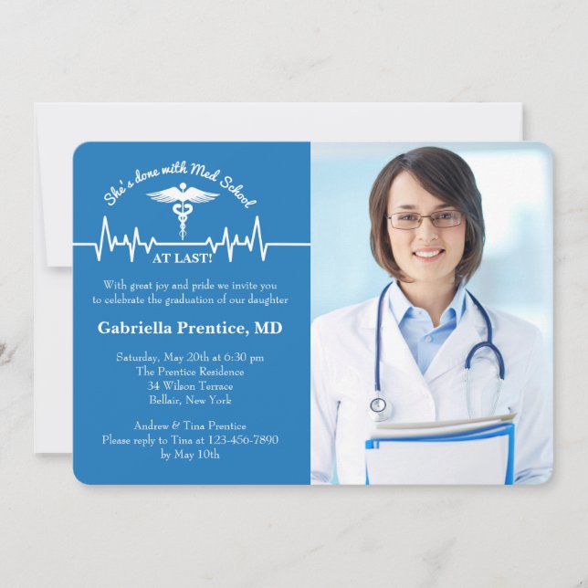 Caduceus et Life Line Photo Invitation (Devant)