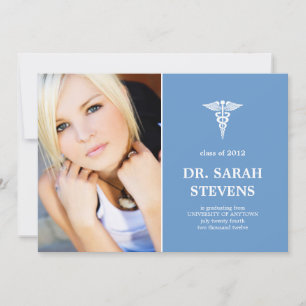 Caduceus Graduation Médicale Photo Invitation