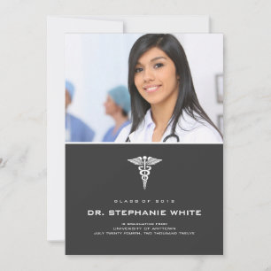 Caduceus Médicale Graduation Invitation