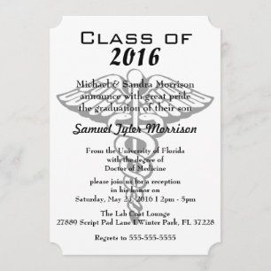 Caduceus Médicale Invitation de diplôme de l'école