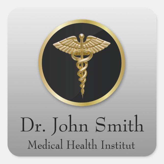 Caduceus Médicale or - Sticker (Devant)