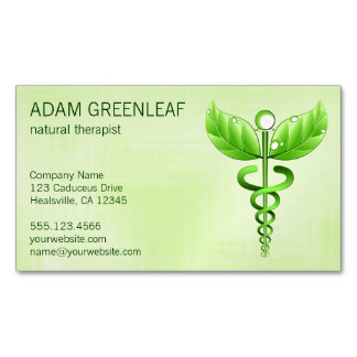 Caduceus Natural Therapist Magnet Carte de visite