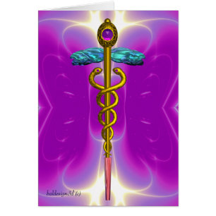 CADUCUS, améthyste en or vibrant Violet Fuchsia