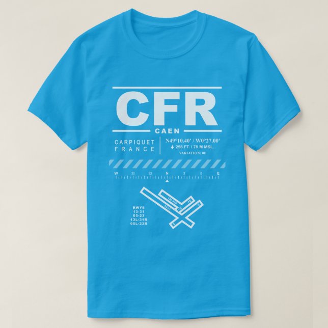 Caen - Aéroport de Carpiquet CFR T-Shirt (Design devant)