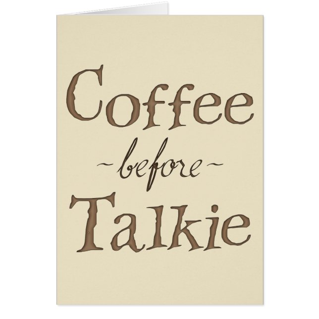 Café avant Talkie (Devant)