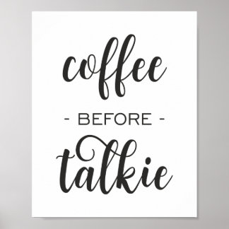 Café avant Talkie Funny Kitchen Wall Art Poster