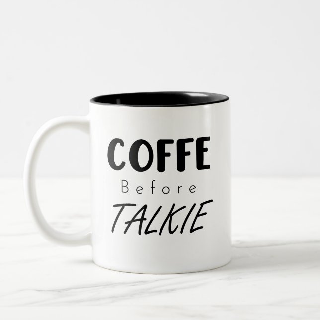 Café avant Talkie Mug - Drôle Amateurs de café Cou (Gauche)
