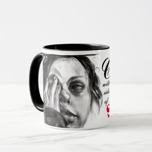 Café avec un ordre latéral de tasse de silence (Devant gauche)