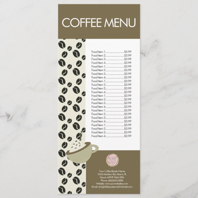 Café Barista Latte Logo Menu (Devant)