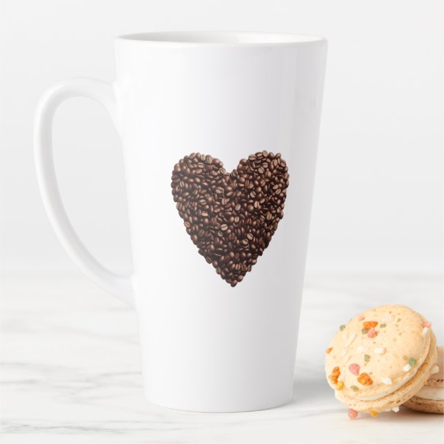 Café Bean Coeur Latte Mug (En situation)