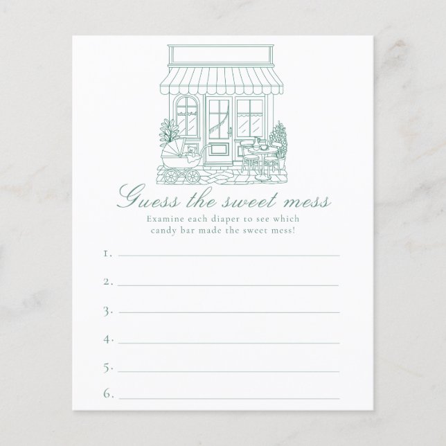 Cafe Bebe Baby shower Guess the sweet mess game (Devant)