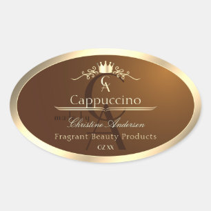 Café Brown Produit Étiquette Gold Frame et Monogra