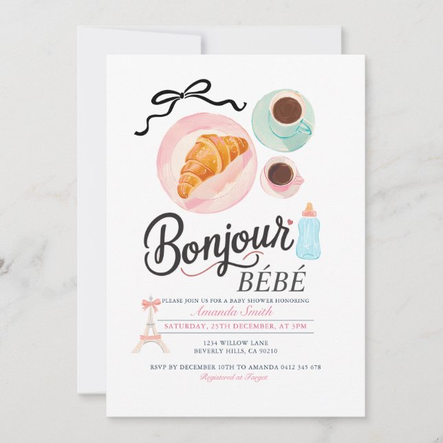 Café Brunch Oui Invitation Fête des mariées (Devant)