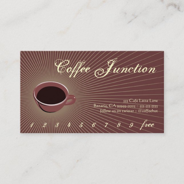 Café Burst Boisson Punch / Carte de fidélité (Devant)