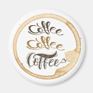 Café Café Café 2¼ Pouce Cercle Magnet