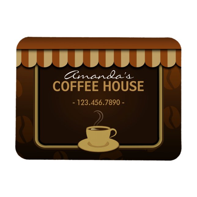 Café Café Café Brown Petit Flexi Magnets personnal (Horizontal)