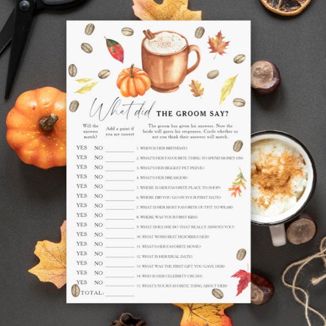 Café & Citrouille Mariage Qu'a dit le marié  (Créateur téléchargé)