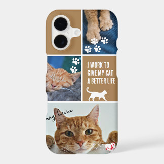 Café Colorblock Chat Photo Collage Monogramme Anim