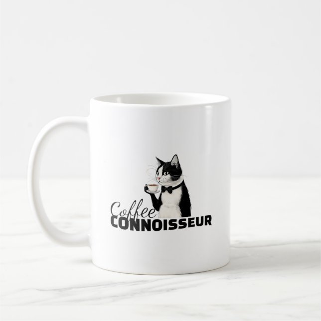 Café Connoisseur Cute Classé Cat Café Mug (Gauche)