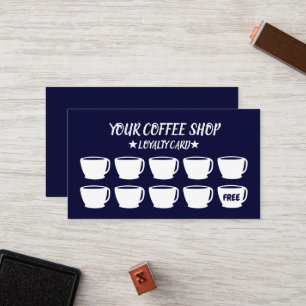 Café Cups Navy Blue Café Client Fidélité 