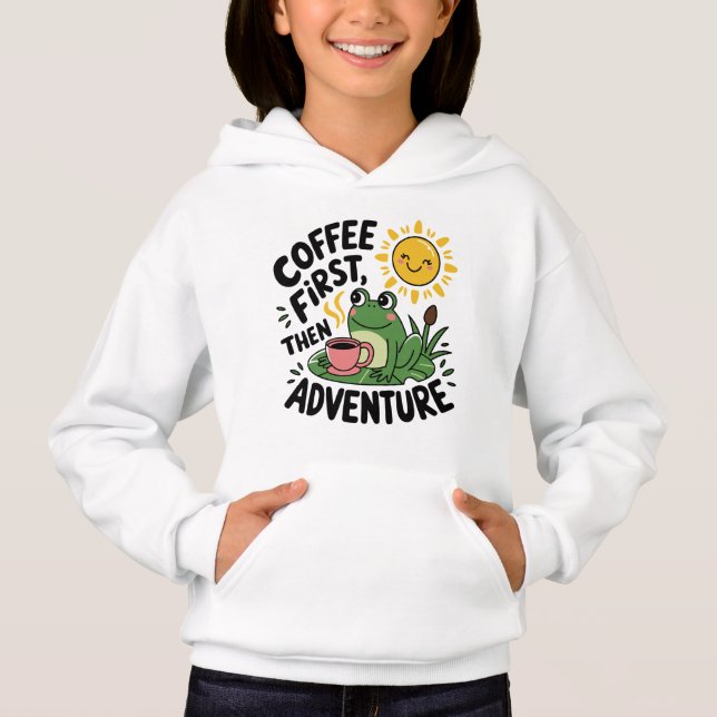 Café D'Abord Puis Aventure - Cute Quirky Fun Frog (Devant)