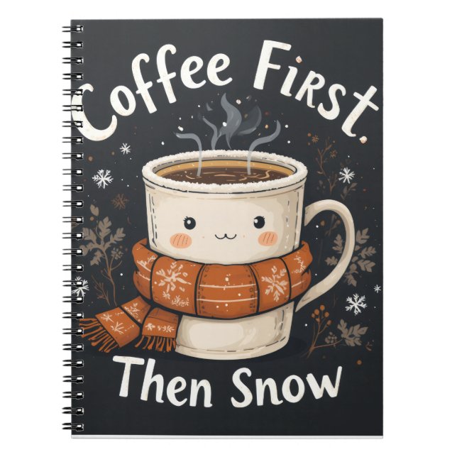 Café d'abord, puis neige – Conception de cahier d' (Devant)