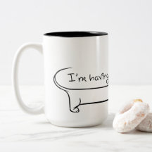 Café Dachshund Mug à deux tons