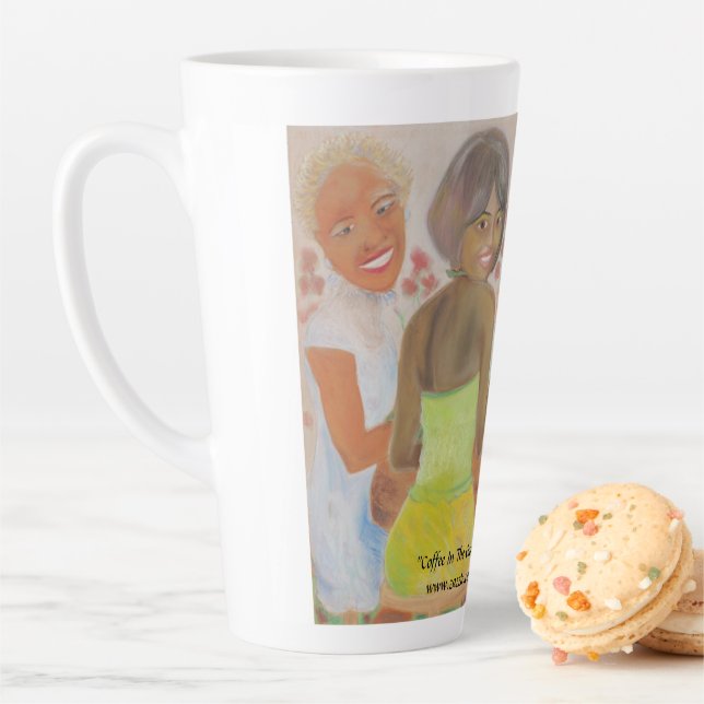 "Café Dans Le Jardin" Latte Mug (En situation)