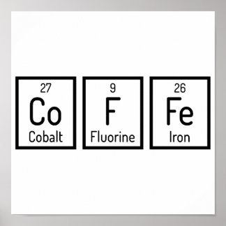 Café Dans Le Tableau Périodique - Le Seul Élément 